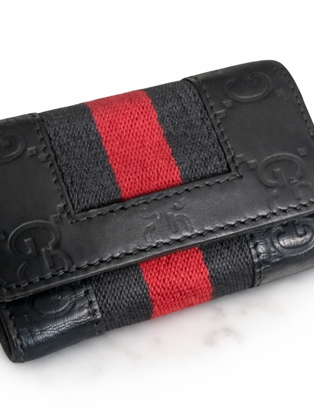 Good Gucci Leather Genuine Logo Key Holder Wallet